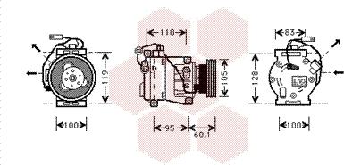 Van Wezel 2800K064 - Kompressori, ilmastointilaite inparts.fi