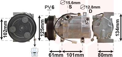 Van Wezel 2700K207 - Kompressori, ilmastointilaite inparts.fi