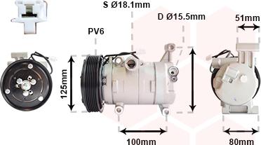 Van Wezel 2701K703 - Kompressori, ilmastointilaite inparts.fi