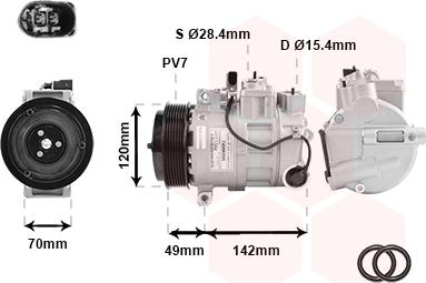 Van Wezel 7400K090 - Kompressori, ilmastointilaite inparts.fi