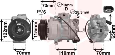 Van Wezel 7600K018 - Kompressori, ilmastointilaite inparts.fi