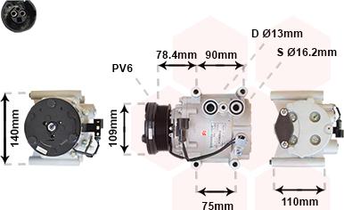 Van Wezel 7700K034 - Kompressori, ilmastointilaite inparts.fi