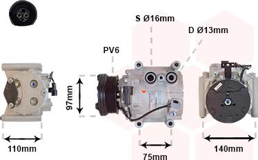 Van Wezel 7700K025 - Kompressori, ilmastointilaite inparts.fi