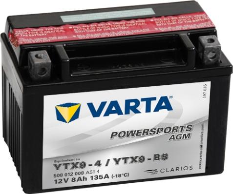 Varta 508012008A514 - Käynnistysakku inparts.fi