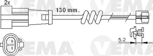 VEMA 117484 - Kulumisenilmaisin, jarrupala inparts.fi