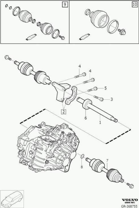 Volvo 31256019 - Paljekumi, vetoakseli inparts.fi