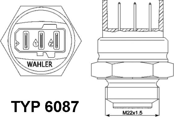 WAHLER 6087.87D - Lämpökytkin, jäähdyttimen puhallin inparts.fi