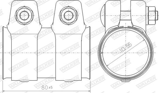 Walker 80190 - Putkenliitin, pakoputkisto inparts.fi