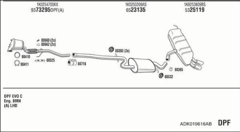 Walker ADK019616AB - Pakoputkisto inparts.fi