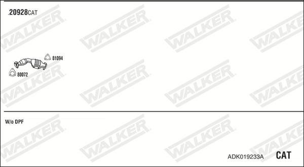 Walker ADK019233A - Pakoputkisto inparts.fi