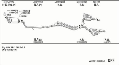 Walker ADK019233BA - Pakoputkisto inparts.fi