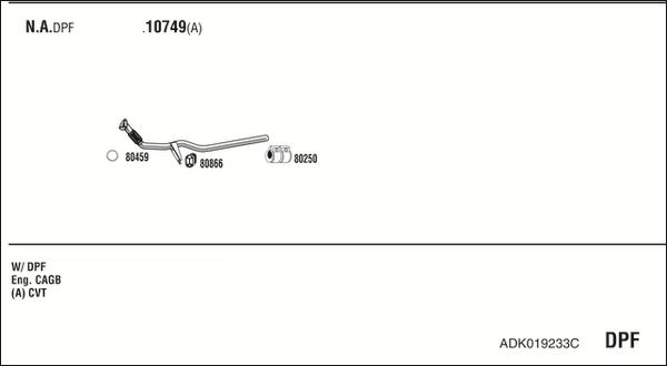 Walker ADK019233C - Pakoputkisto inparts.fi