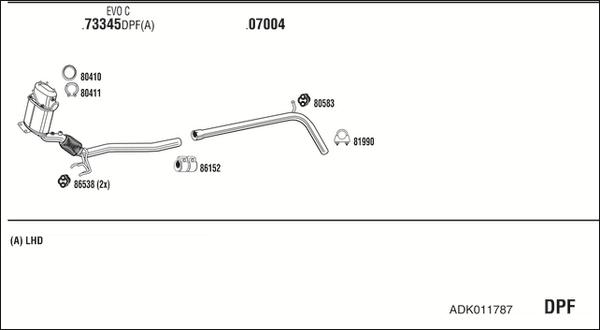 Walker ADK011787 - Pakoputkisto inparts.fi