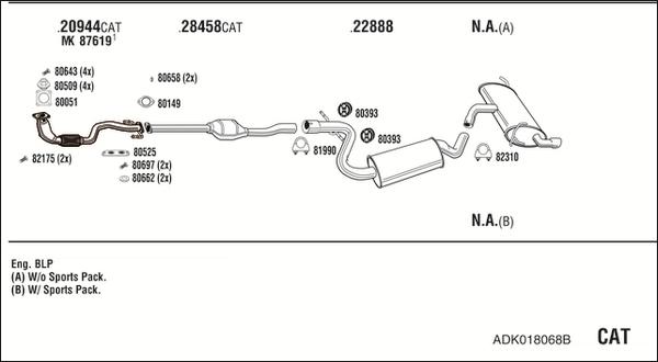 Walker ADK018068B - Pakoputkisto inparts.fi