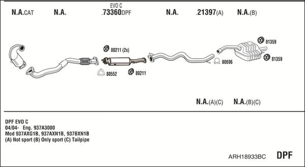 Walker ARH18933BC - Pakoputkisto inparts.fi