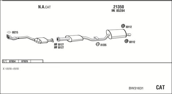 Walker BW31631 - Pakoputkisto inparts.fi