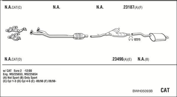 Walker BWH05093B - Pakoputkisto inparts.fi