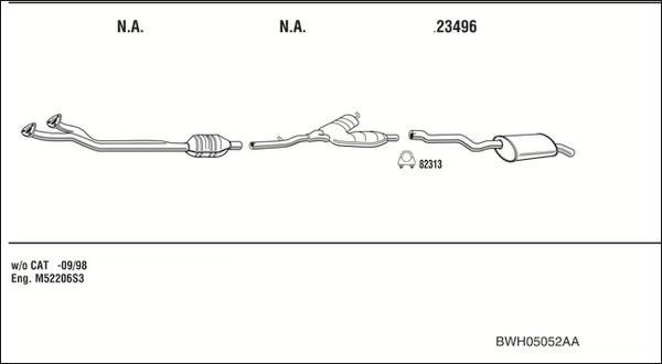 Walker BWH05052AA - Pakoputkisto inparts.fi