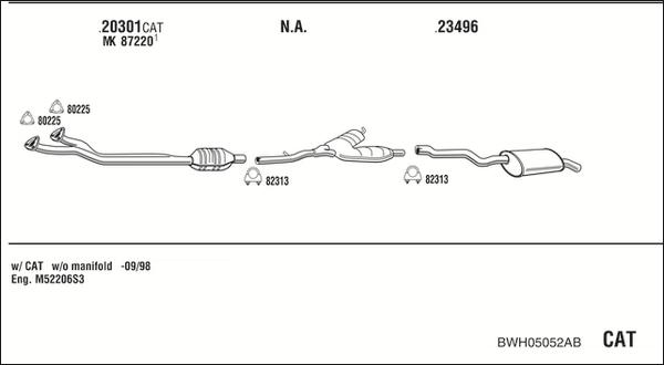 Walker BWH05052AB - Pakoputkisto inparts.fi