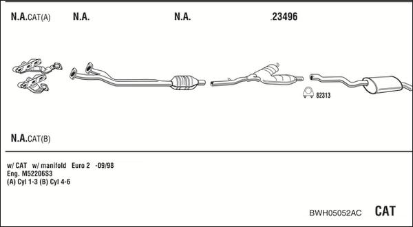 Walker BWH05052AC - Pakoputkisto inparts.fi