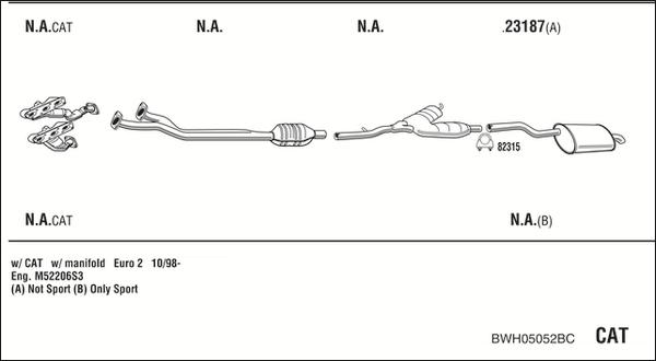 Walker BWH05052BC - Pakoputkisto inparts.fi