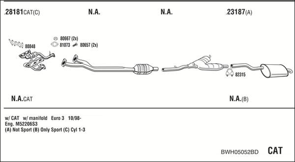 Walker BWH05052BD - Pakoputkisto inparts.fi