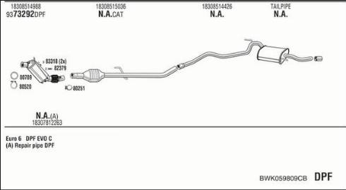 Walker BWK059809CB - Pakoputkisto inparts.fi