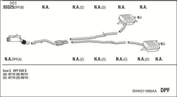 Walker BWK011886AA - Pakoputkisto inparts.fi