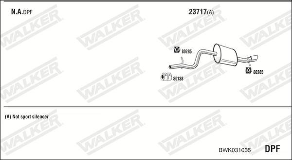 Walker BWK031035 - Pakoputkisto inparts.fi