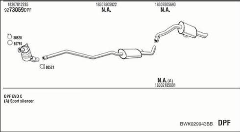 Walker BWK029943BB - Pakoputkisto inparts.fi