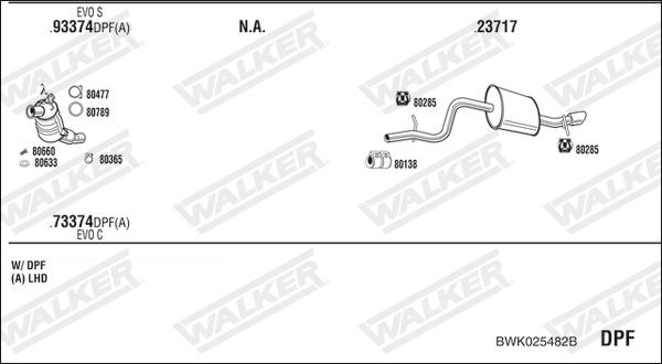 Walker BWK025482B - Pakoputkisto inparts.fi