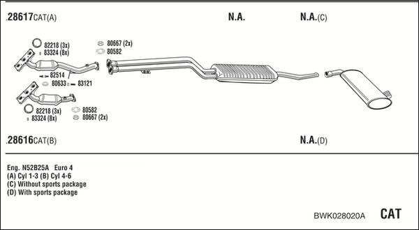 Walker BWK028020A - Pakoputkisto inparts.fi