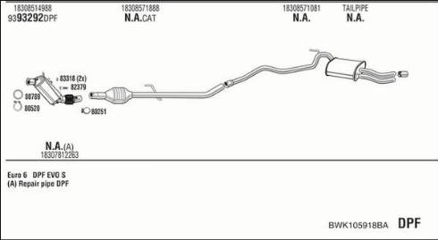 Walker BWK105918BA - Pakoputkisto inparts.fi