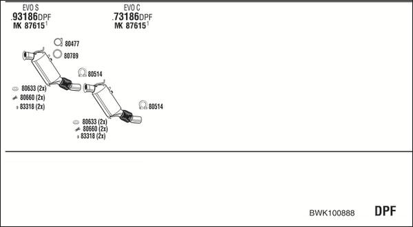 Walker BWK100888 - Pakoputkisto inparts.fi