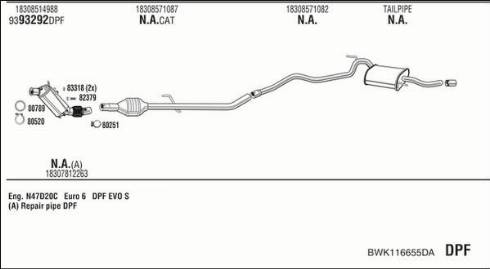 Walker BWK116655DA - Pakoputkisto inparts.fi