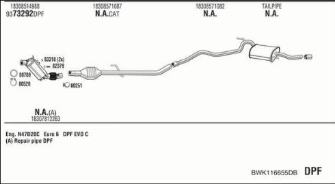 Walker BWK116655DB - Pakoputkisto inparts.fi