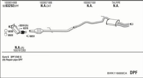 Walker BWK116669CA - Pakoputkisto inparts.fi