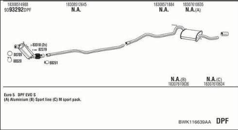 Walker BWK116639AA - Pakoputkisto inparts.fi