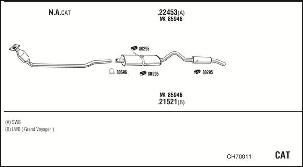 Walker CH70011 - Pakoputkisto inparts.fi