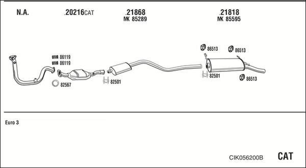 Walker CIK056200B - Pakoputkisto inparts.fi