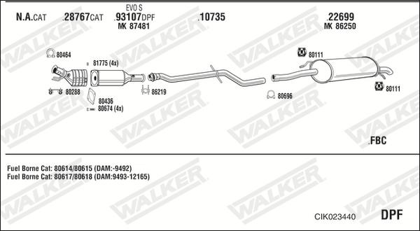 Walker CIK023440 - Pakoputkisto inparts.fi