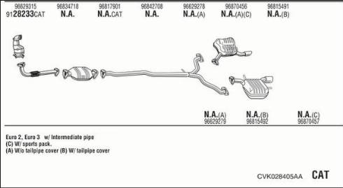 Walker CVK028405AA - Pakoputkisto inparts.fi