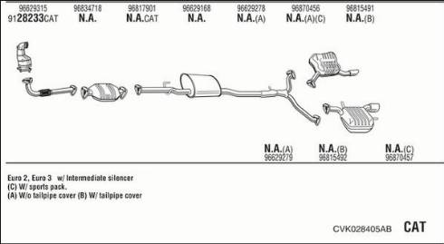 Walker CVK028405AB - Pakoputkisto inparts.fi