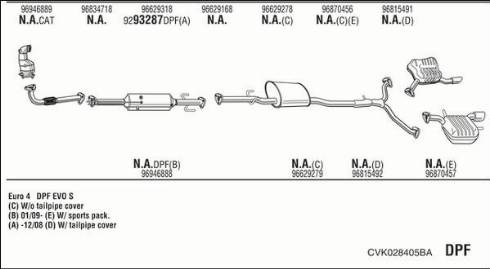 Walker CVK028405BA - Pakoputkisto inparts.fi