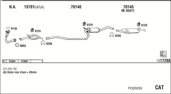 Walker FO20250 - Pakoputkisto inparts.fi