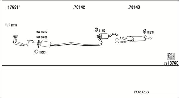 Walker FO20233 - Pakoputkisto inparts.fi