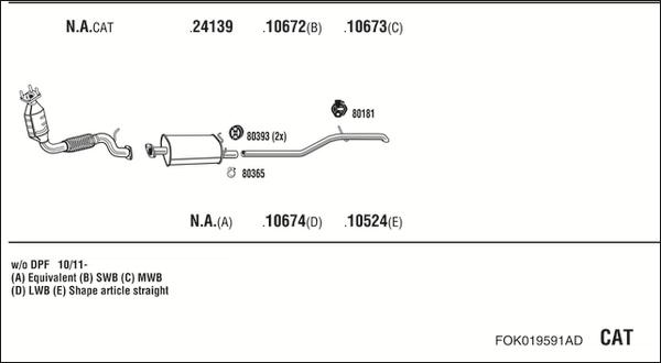 Walker FOK019591AD - Pakoputkisto inparts.fi