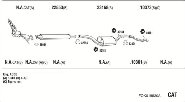 Walker FOK019520A - Pakoputkisto inparts.fi