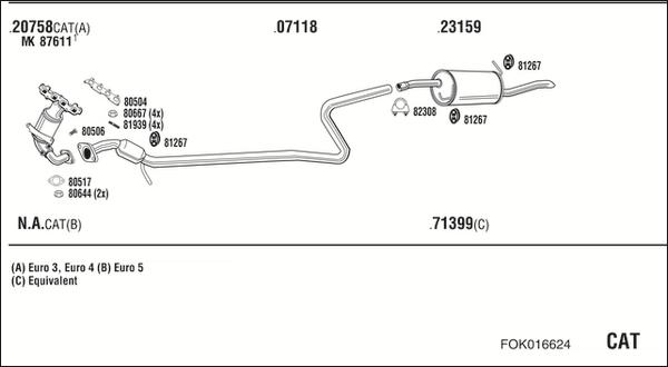 Walker FOK016624 - Pakoputkisto inparts.fi