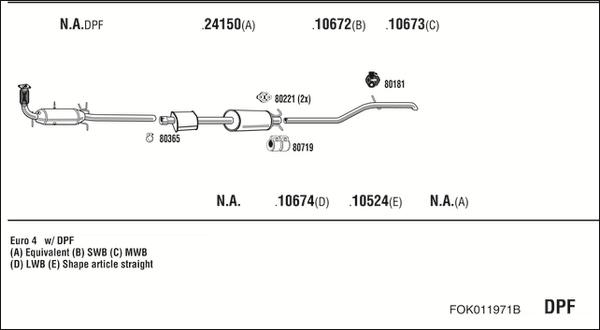 Walker FOK011971B - Pakoputkisto inparts.fi